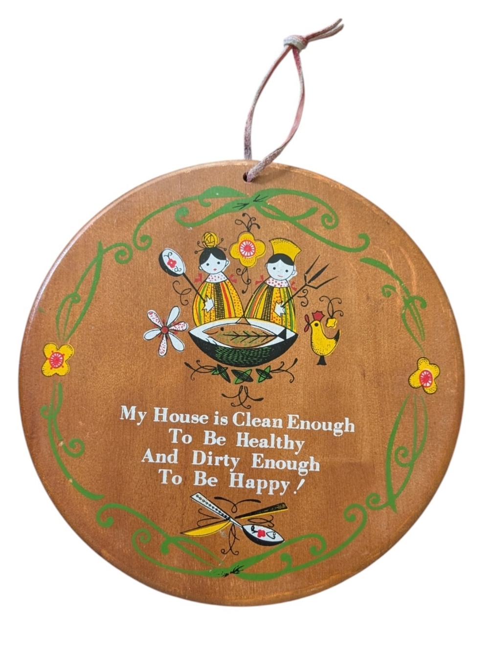 Enesco Vintage MCM Hand Painted Happy House Wall Decor